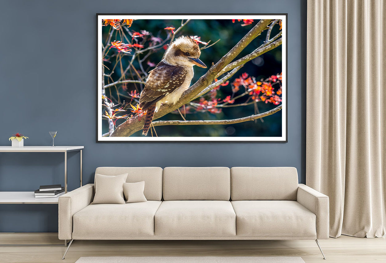 Bird On Branch Red with Flower Home Decor Premium Quality Poster Print Choose Your Sizes - Bella Home Decor