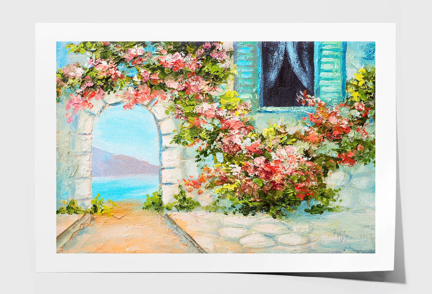 House Near The Sea, Summer Seascape Oil Painting Wall Art Limited Edition High Quality Print Unframed Roll Canvas None