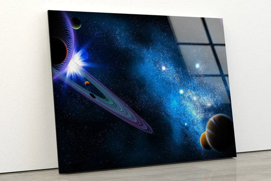Planets Space View UV Direct Aluminum Print Australian Made Quality