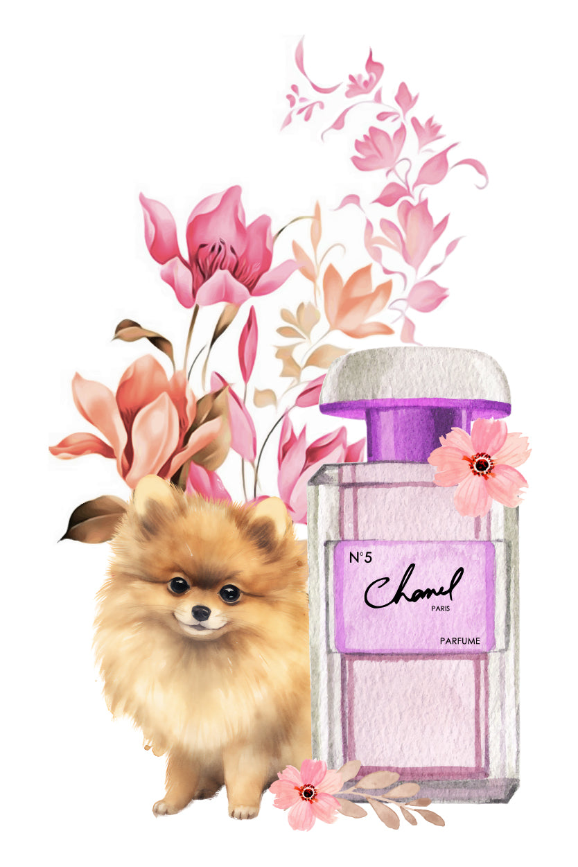 Pink Perfume with Pomeranian Dog Print 100% Australian Made