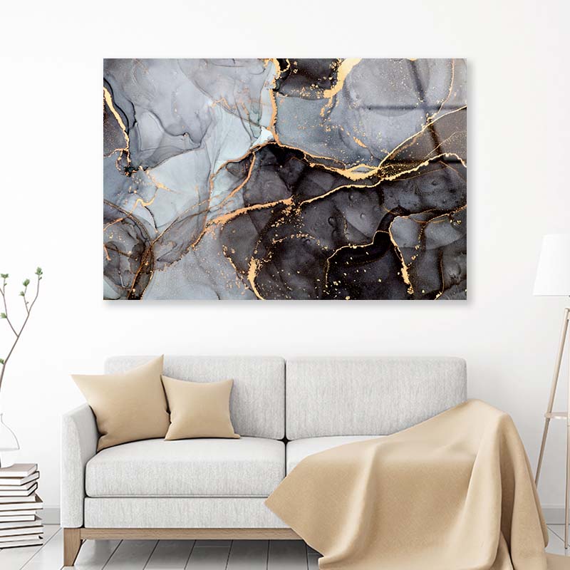 Snaking Metallic Swirls Acrylic Glass Print Tempered Glass Wall Art 100% Made in Australia Ready to Hang