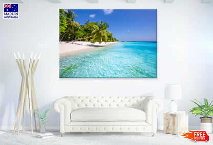 Palm Trees & Sea Sky View Photograph 90x60cm Print 100% Australian Made