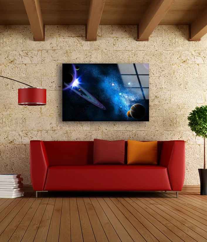 Planets Space View UV Direct Aluminum Print Australian Made Quality