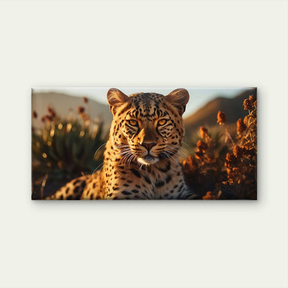 Wild Leopard Face Close Up Safari Animal Wall Art Canvas Office Home Room Framed 120x60cm