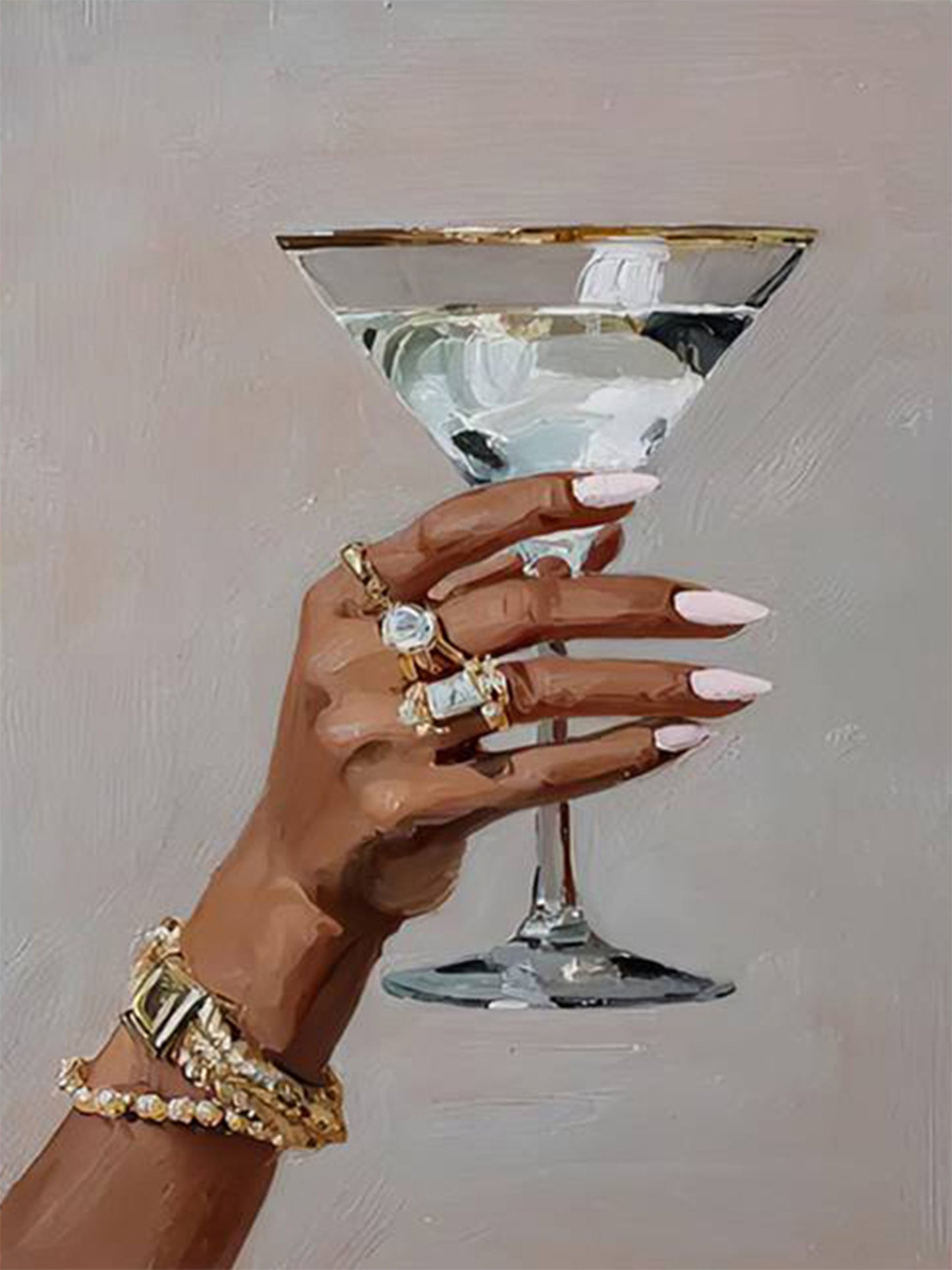 Woman Holding Martini Glass and Champagne Fashion Home Decor Premium Quality Poster Print Choose Your Sizes - Bella Home Decor