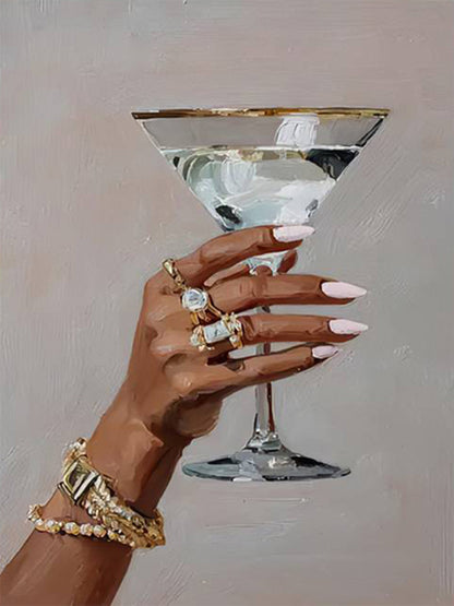 Woman Holding Martini Glass and Champagne Fashion Home Decor Premium Quality Poster Print Choose Your Sizes - Bella Home Decor
