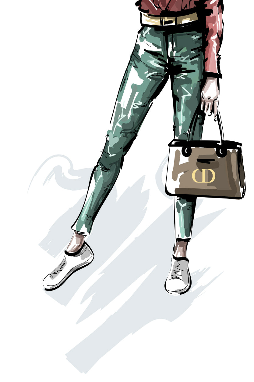 Stylish Sneakers with Luxury Handbag Print 100% Australian Made