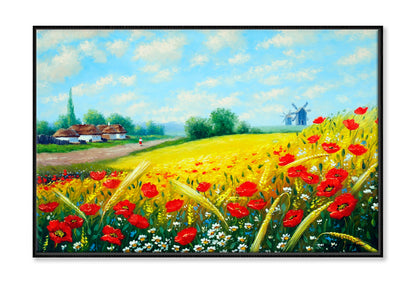 Village In Ukraine Oil Painting Wall Art Limited Edition High Quality Print Canvas Box Framed Black