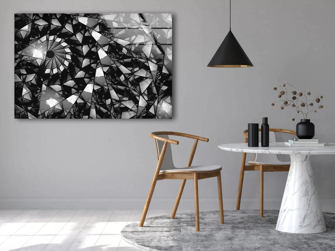 B&W Abstract Acrylic UV Direct Aluminum Print Australian Made Quality