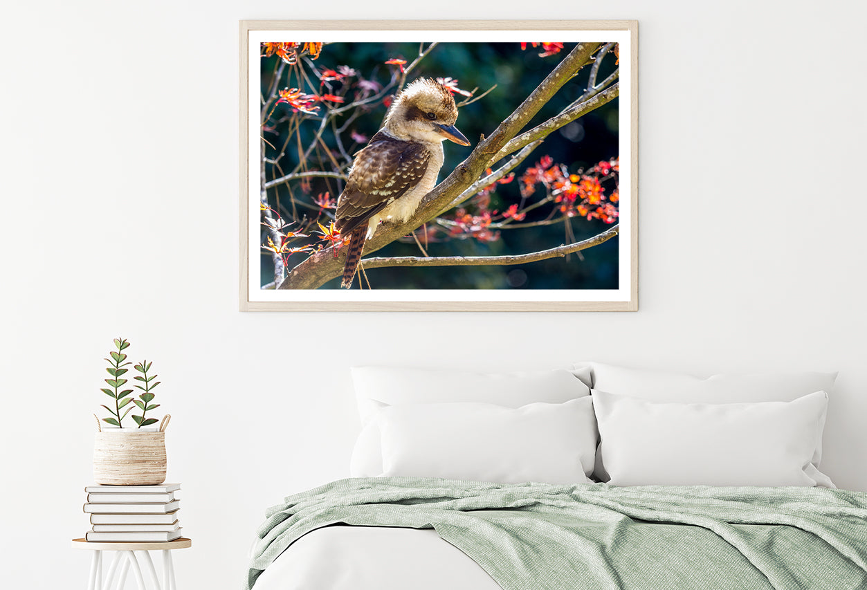 Bird On Branch Red with Flower Home Decor Premium Quality Poster Print Choose Your Sizes - Bella Home Decor