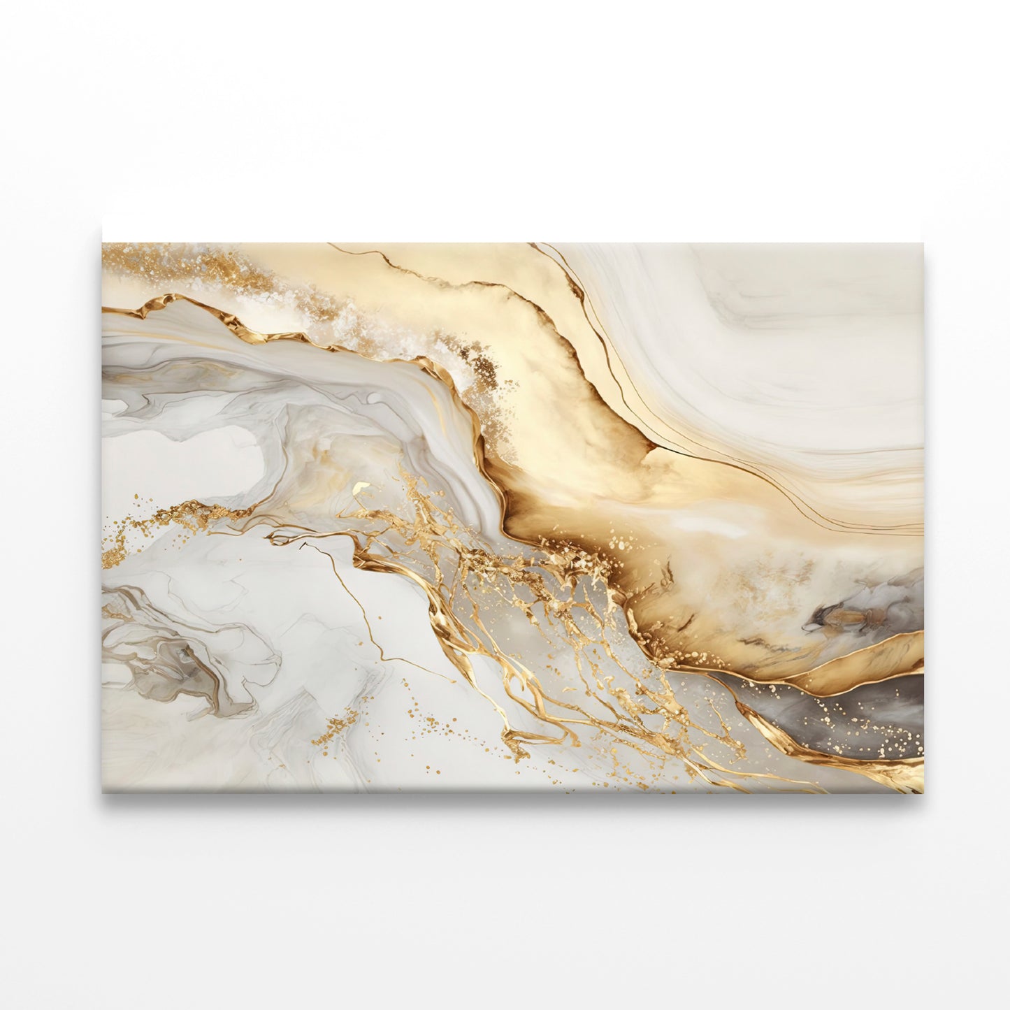 Natural White and Gold Marble Texture Print 100% Australian Made - Bella Home Decor