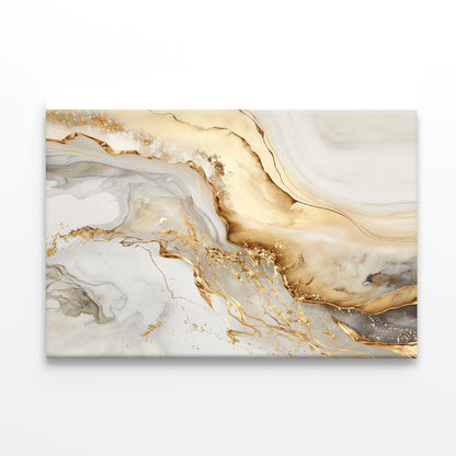 Natural White and Gold Marble Texture Print 100% Australian Made - Bella Home Decor