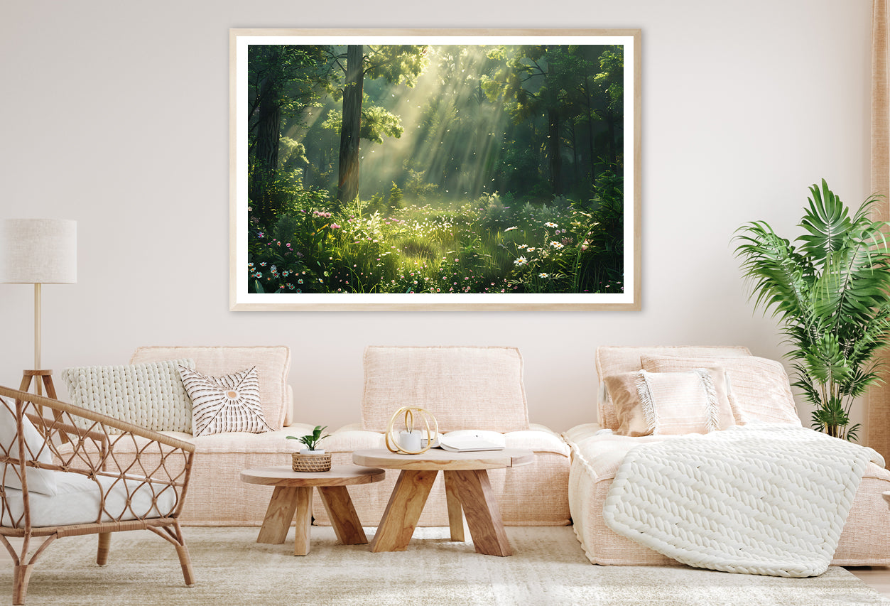 Sun Rays in the Forest Home Decor Premium Quality Poster Print Choose Your Sizes - Bella Home Decor