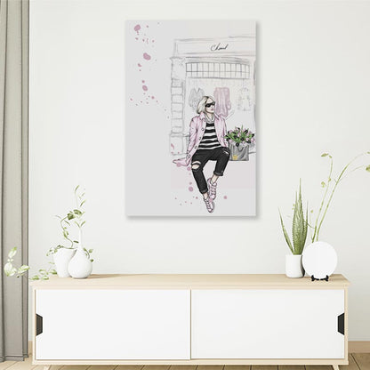 Fashion Girl and Bag 3D Design Acrylic Glass Print Tempered Glass Wall Art 100% Made in Australia Ready to Hang