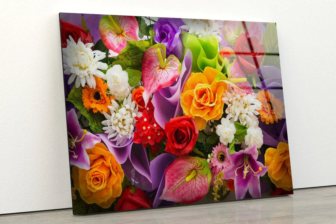 Colorful Flower Bouquet UV Direct Aluminum Print Australian Made Quality