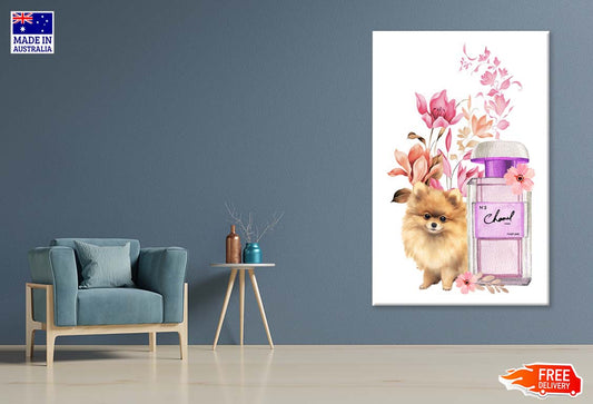 Pink Perfume with Pomeranian Dog Print 100% Australian Made