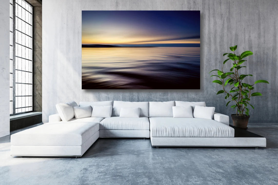 Abstract Ocean Minimalist Acrylic Glass Print Tempered Glass Wall Art 100% Made in Australia Ready to Hang