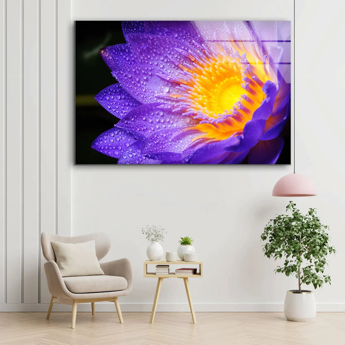 Purple Lotus Flower UV Direct Aluminum Print Australian Made Quality