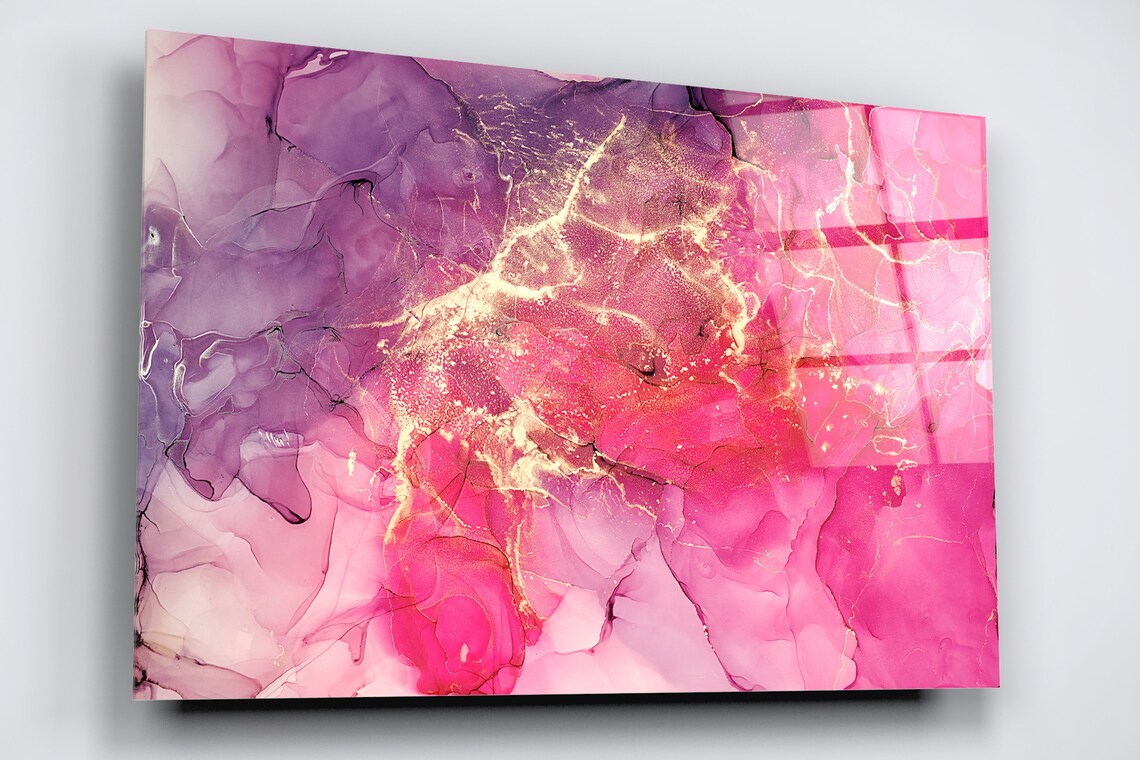 Pink Abstract Art Acrylic Glass Print Tempered Glass Wall Art 100% Made in Australia Ready to Hang