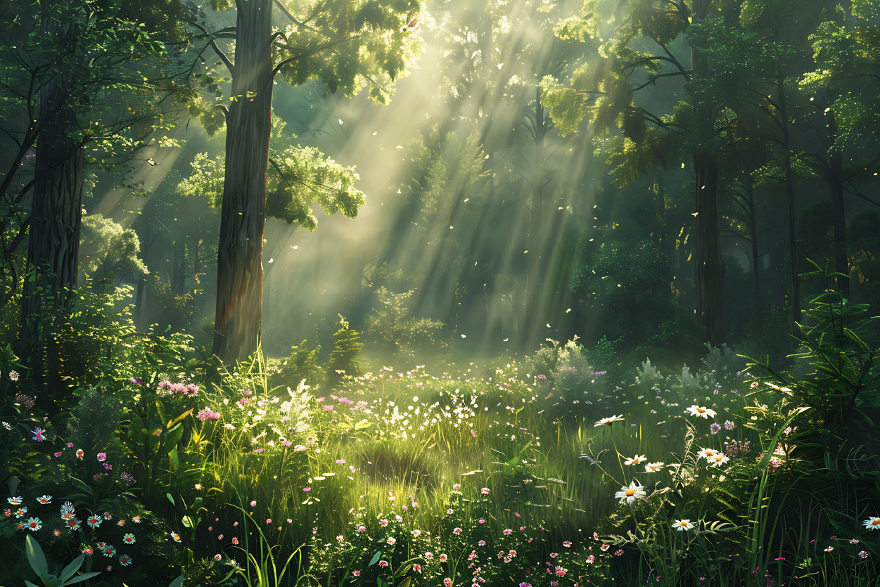 Sun Rays in the Forest Home Decor Premium Quality Poster Print Choose Your Sizes - Bella Home Decor