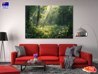 Sun Rays in the Forest Print 100% Australian Made - Bella Home Decor