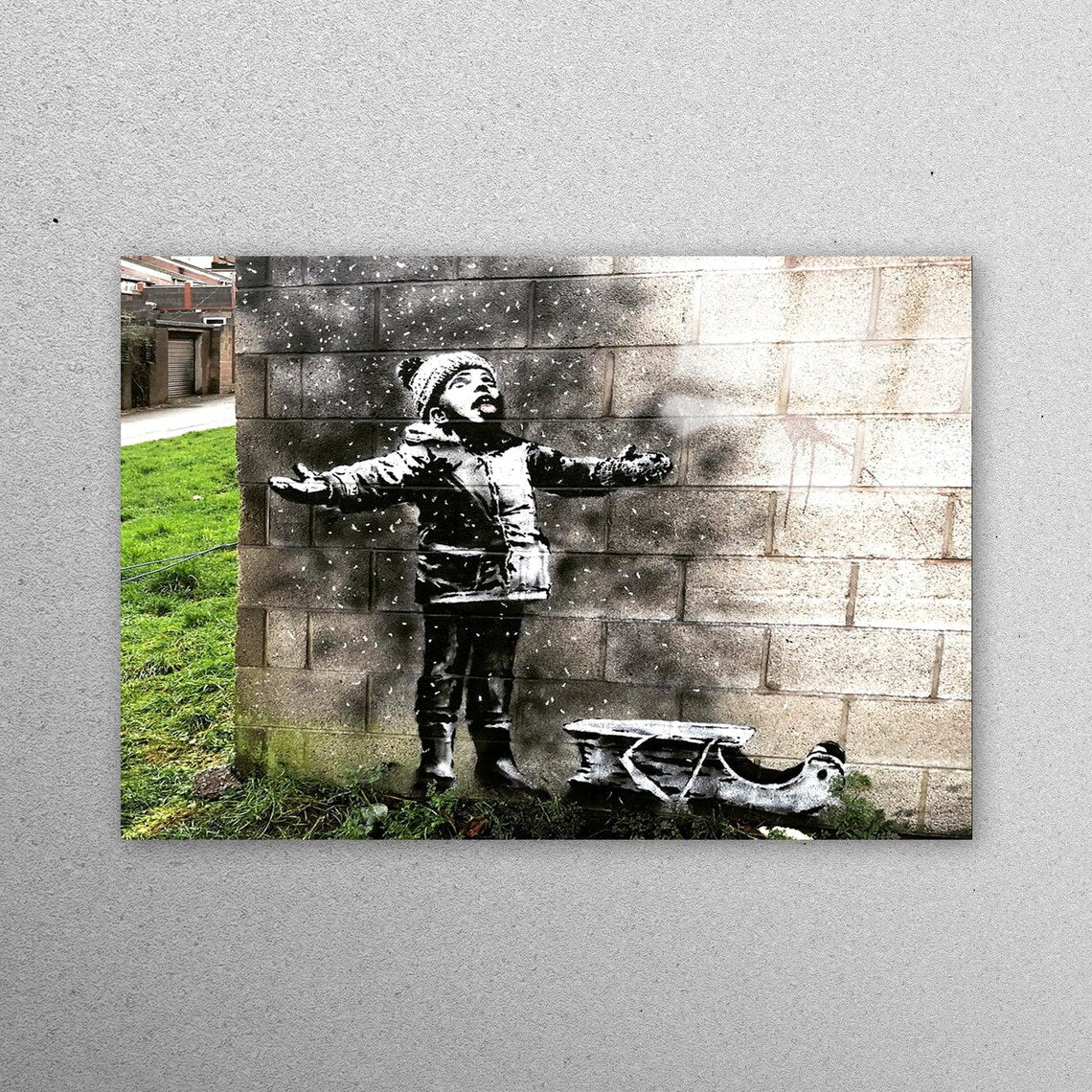 Banksy Snowfall Acrylic Glass Print Tempered Glass Wall Art 100% Made in Australia Ready to Hang