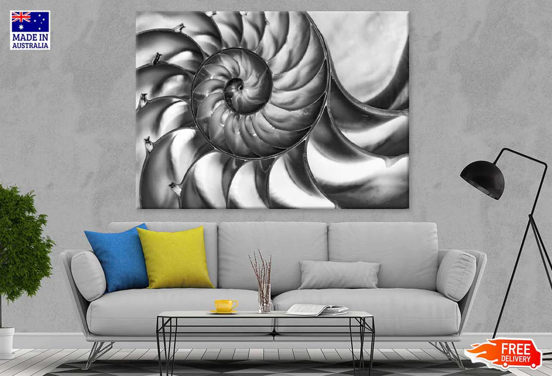 B&W Pattern Spiral Abstract Design 90x60cm Print 100% Australian Made