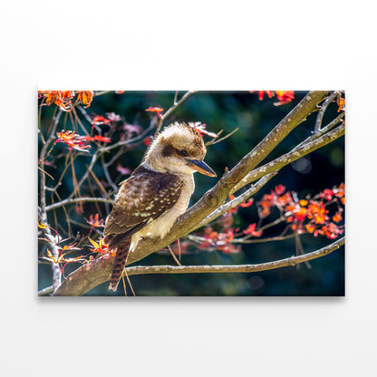 Bird On Branch Red with Flower Print 100% Australian Made - Bella Home Decor