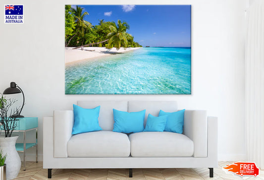 Palm Trees & Sea Sky View Photograph 90x60cm Print 100% Australian Made