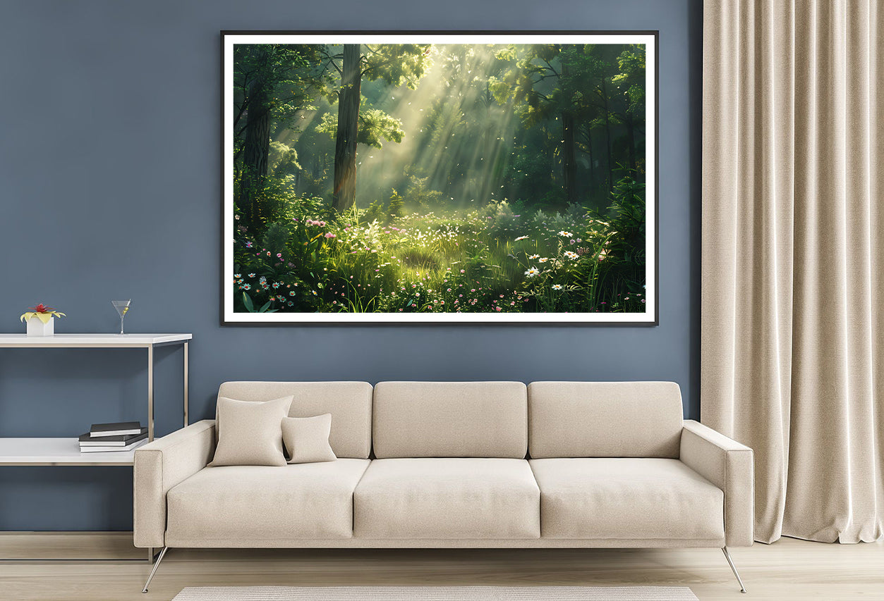 Sun Rays in the Forest Home Decor Premium Quality Poster Print Choose Your Sizes - Bella Home Decor