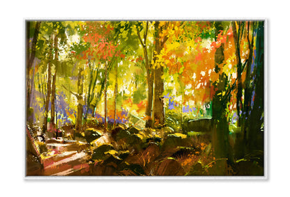 Bright Forest, Beautiful Nature In Spring Oil Painting Wall Art Limited Edition High Quality Print Canvas Box Framed White