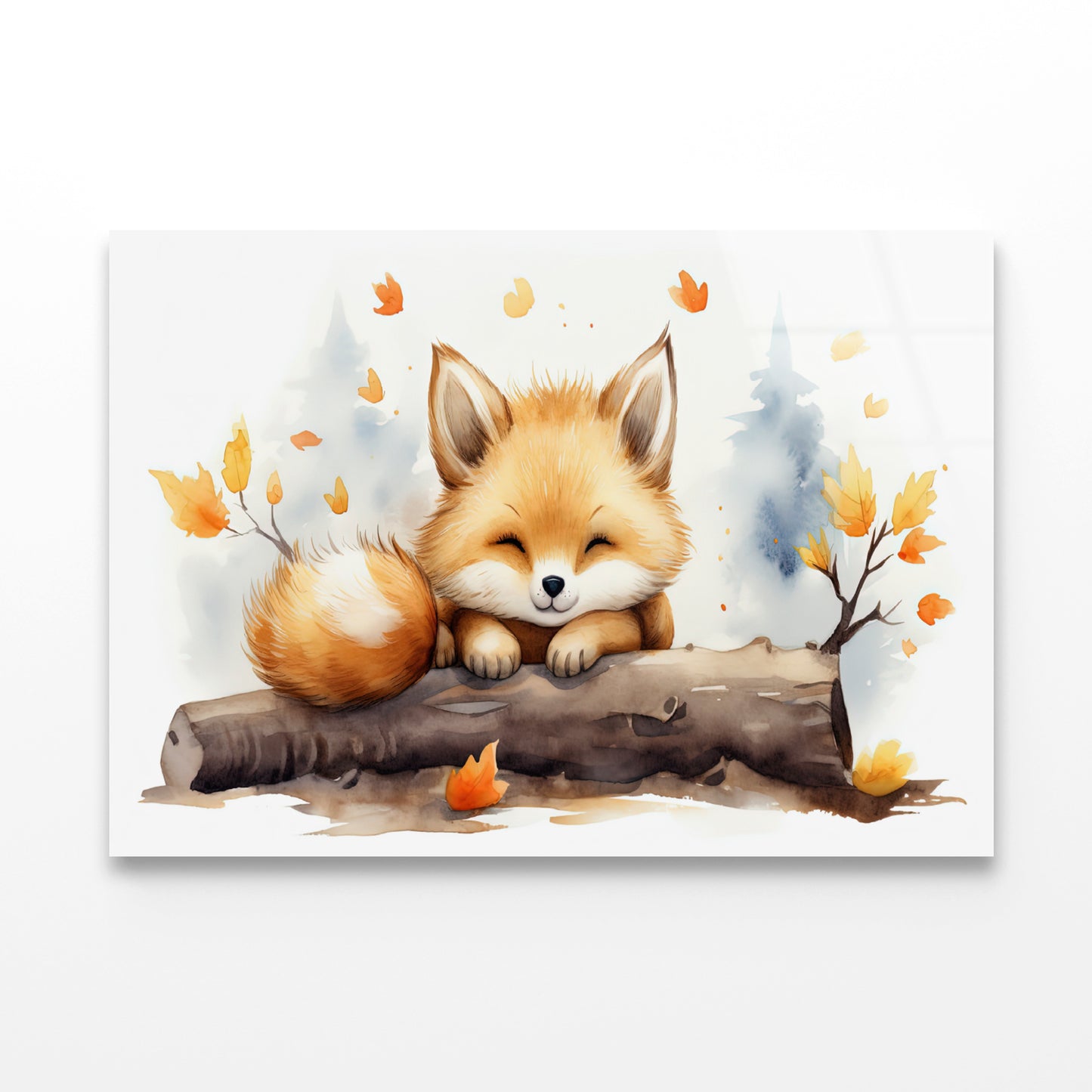 Baby Red Fox in Autumn Garden Acrylic Glass Print Tempered Glass Wall Art 100% Made in Australia Ready to Hang