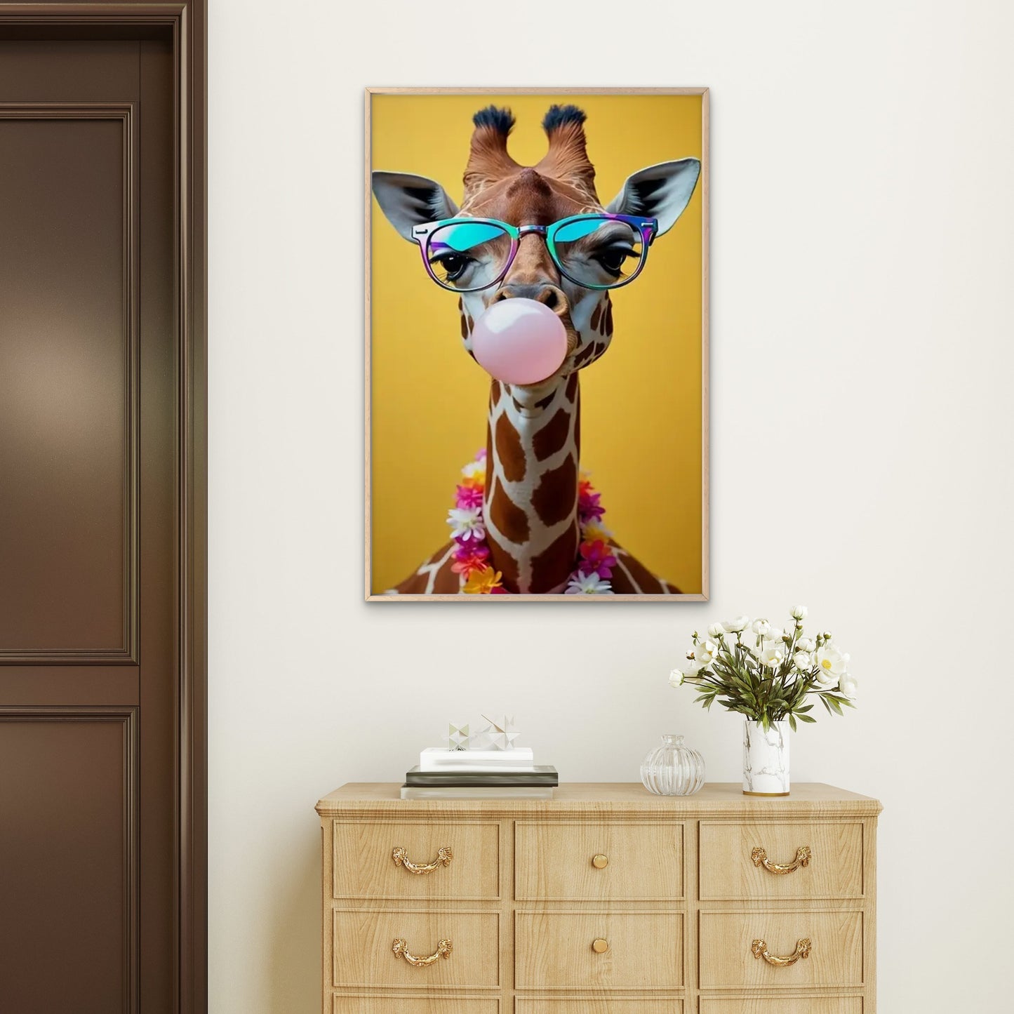 Trendy Giraffe Modern Playful Fashion Animal Home Decor Premium Quality Poster Print Choose Your Sizes