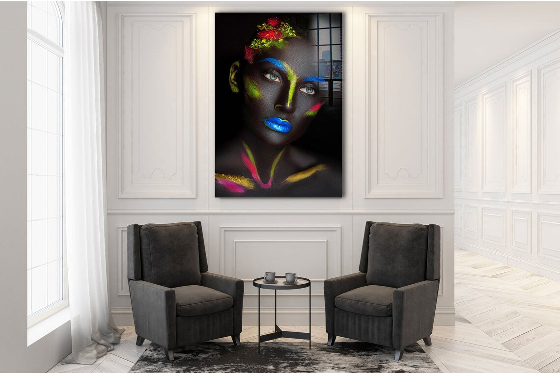 Colorful Woman Abstract UV Direct Aluminum Print Australian Made Quality