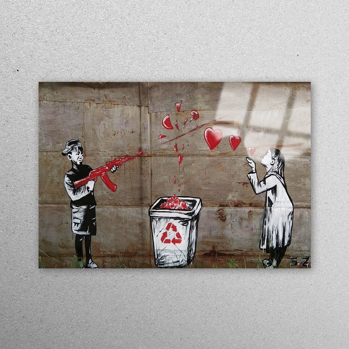 Banksy Girl Painting Acrylic Glass Print Tempered Glass Wall Art 100% Made in Australia Ready to Hang