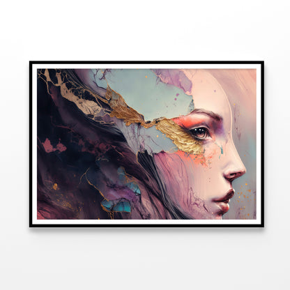 Painting of a Human Face Home Decor Premium Quality Poster Print Choose Your Sizes