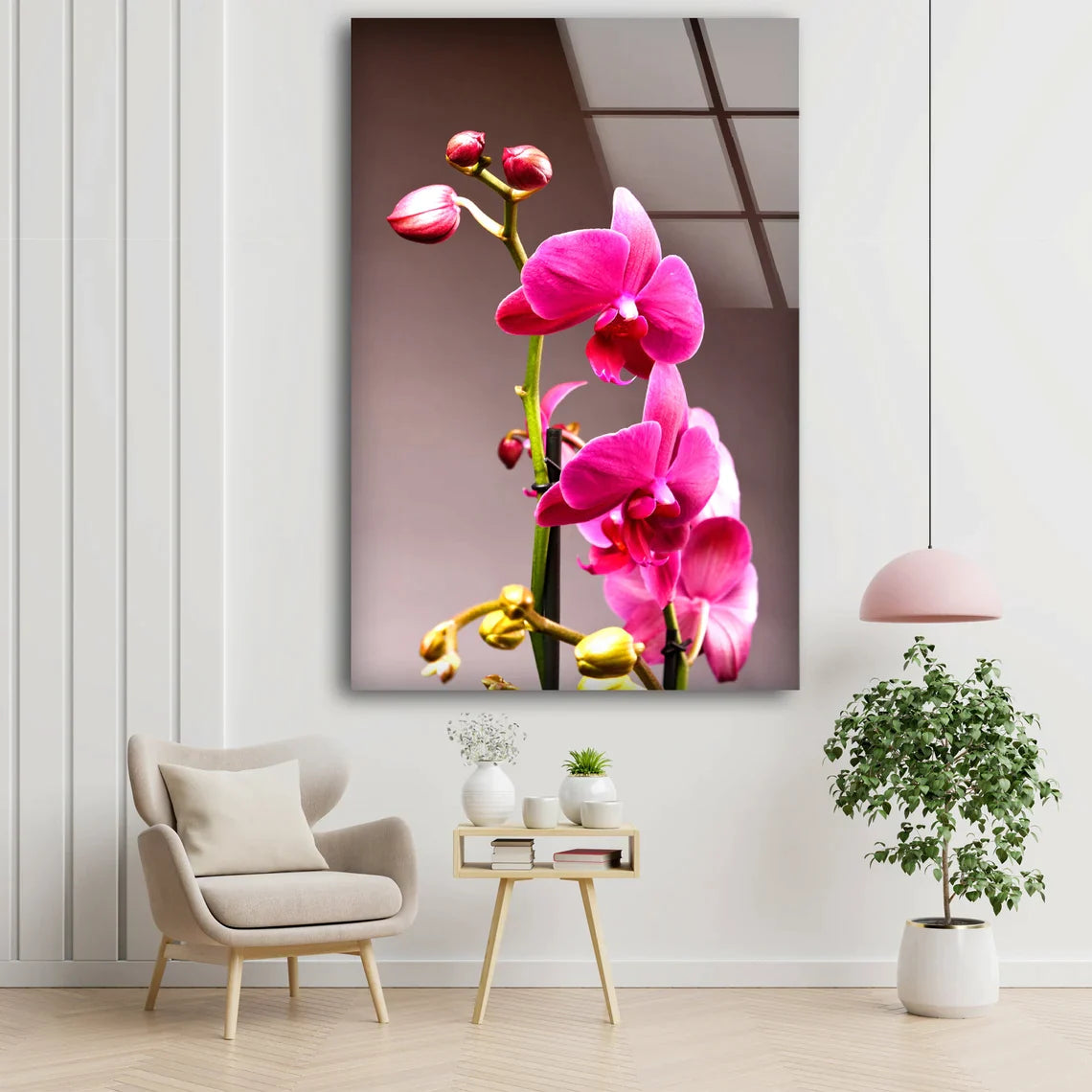 Pink Orchid Flowers UV Direct Aluminum Print Australian Made Quality