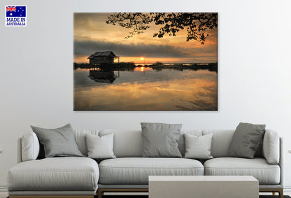 Scenic View Lake Against Sky Sunset Wall Art Decor 100% Australian Made