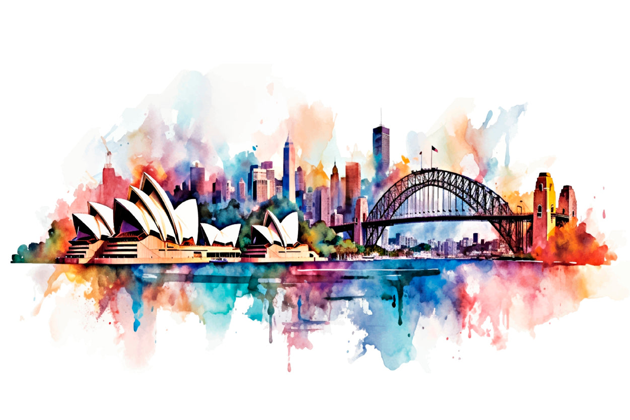 Sydney Opera House Harbour Bridge Wall Art Decor 100% Australian Made - Bella Home Decor