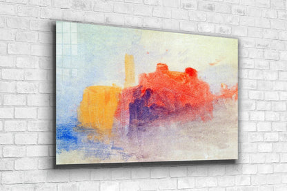 Orange Yellow Abstract UV Direct Aluminum Print Australian Made Quality