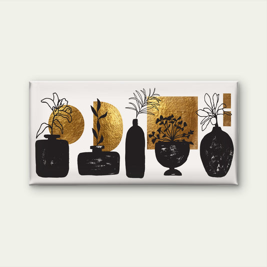 Minimalist Gold Leaf Botanical Wall Art Canvas Office Home Room Framed 120x60cm