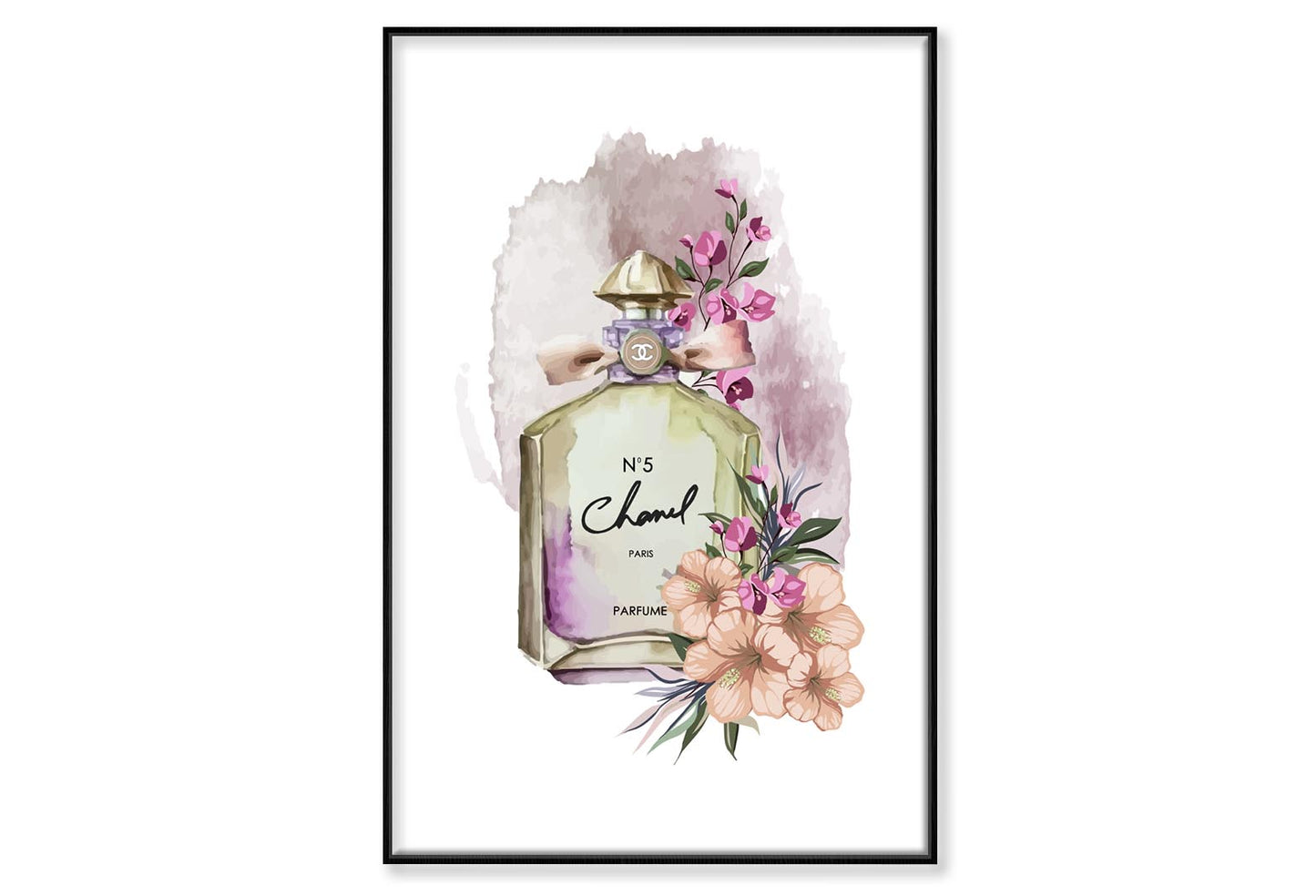 Green Peach Perfume Wall Art Limited Edition High Quality Print Canvas Box Framed Black