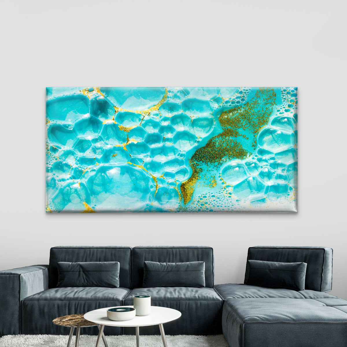 A Close-Up Shot of Bubbles Wall Art Canvas Office Home Room Framed 120x60cm