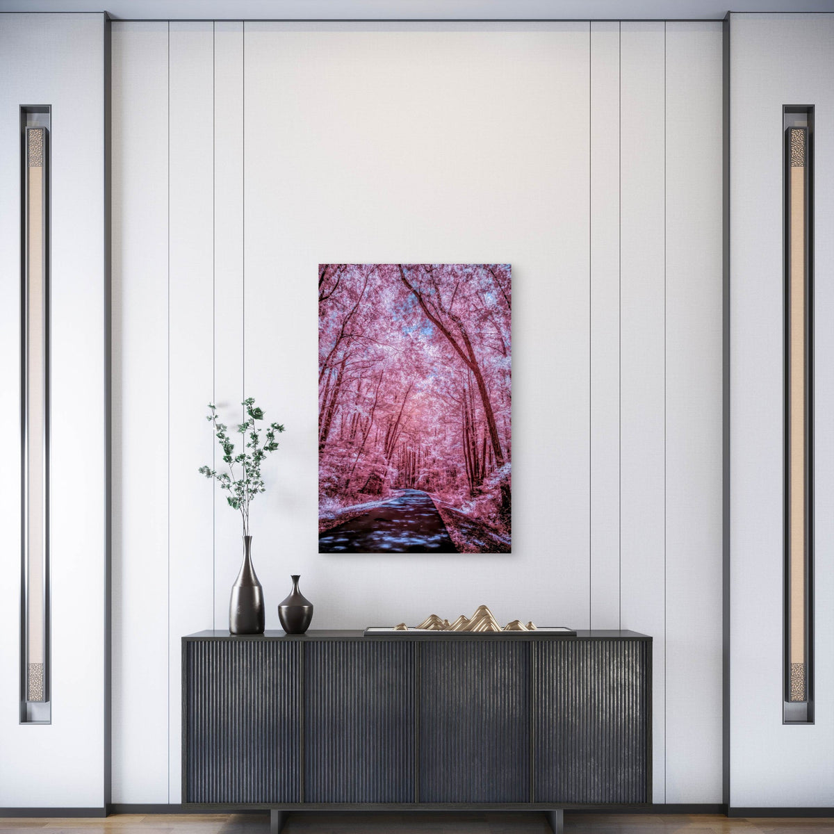 Enchanting Cherry Blossom Tunnel 60x90cm Metal Print Ready to Hang
