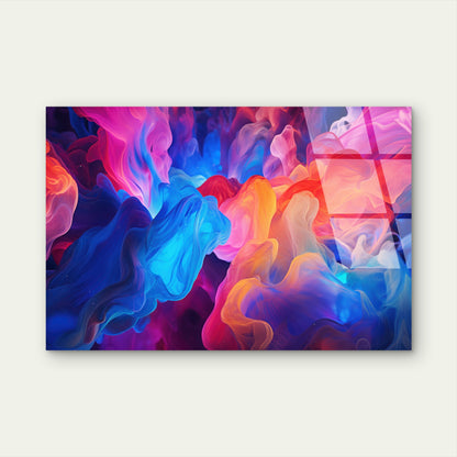 Abstract Colorful Smoke Cloud Nebula  Acrylic Glass Printing Wall Art Australian Made Quality