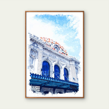 Denver USA Union Station City Landmark Travel Poster Print Wall Art