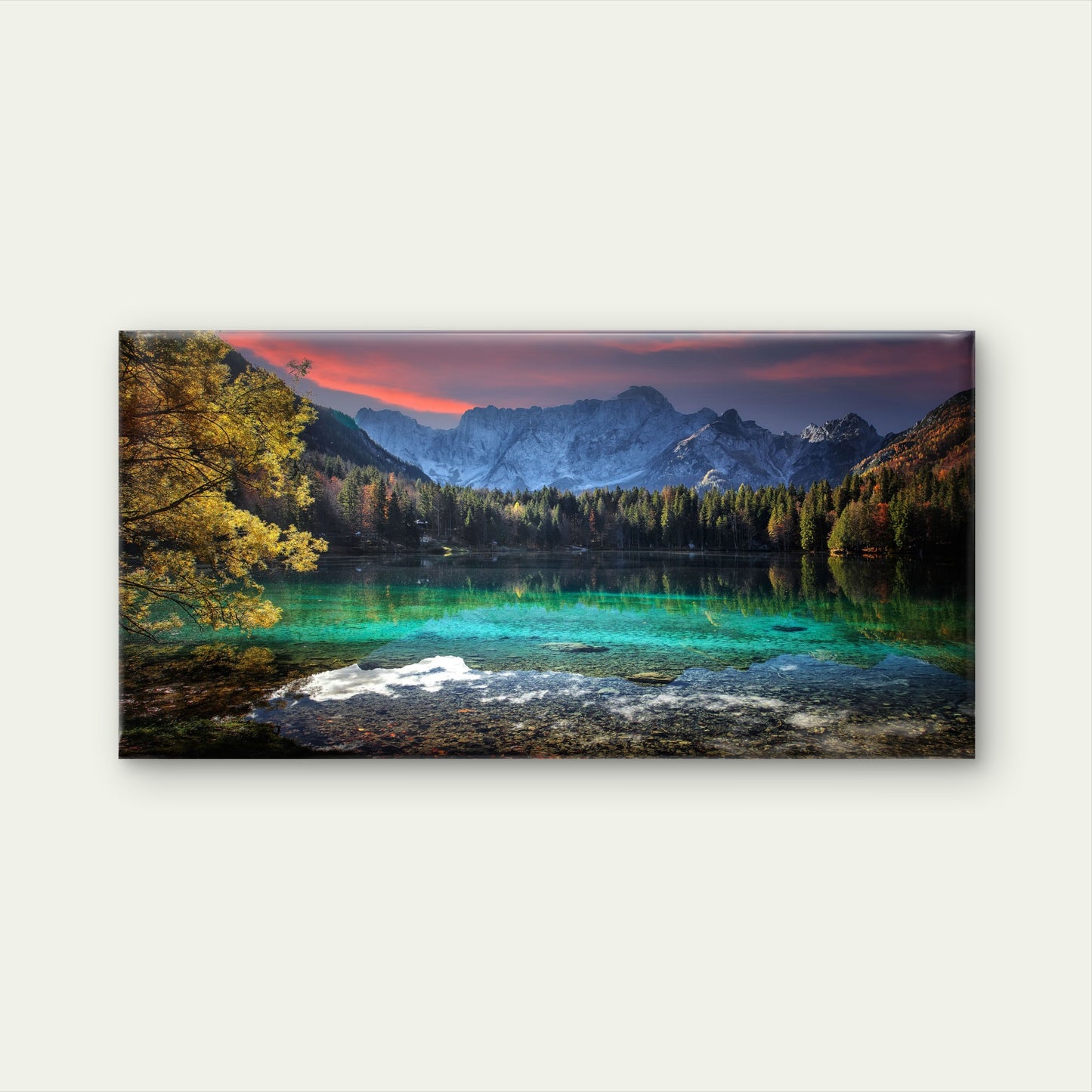 Stunning Turquoise Lake View Wall Art Canvas Office Home Room Framed 120x60cm