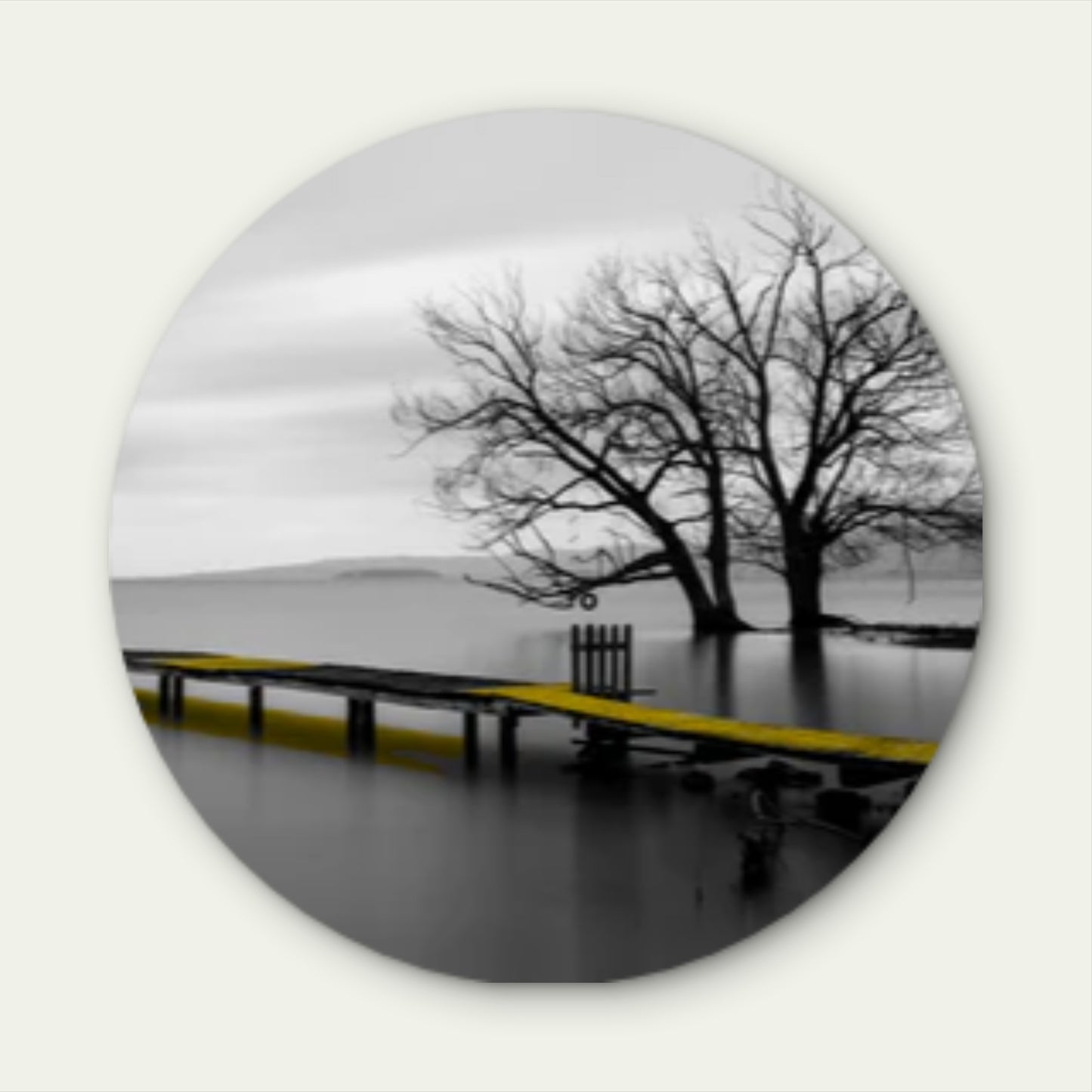 Wooden Pier B&W Acrylic Glass Rounded Print Tempered Glass Wall Art 100% Made in Australia Ready to Hang