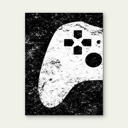 Retro-Style Game Controller 60x90cm Metal Print Ready to Hang