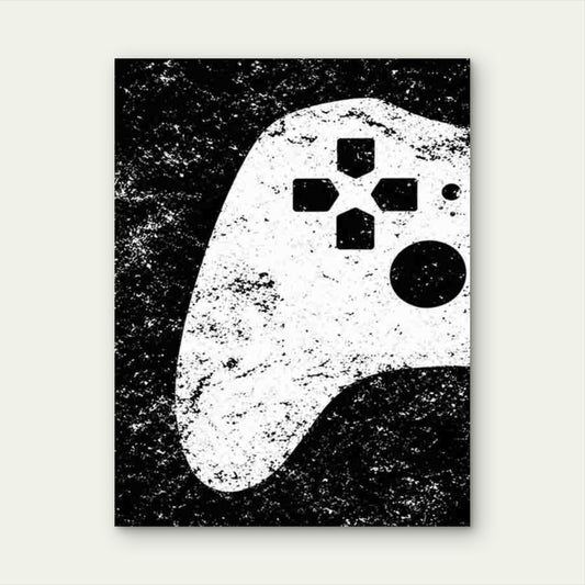 Retro-Style Game Controller 40x60cm Metal Print Ready to Hang
